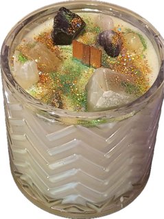 CRYSTAL HEALING CANDLE (WEALTH)