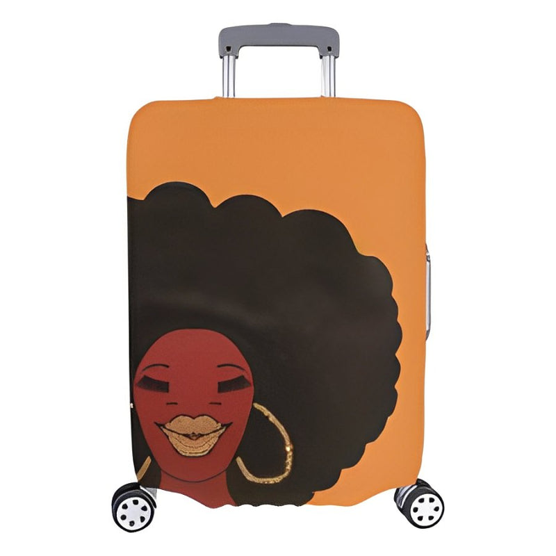 AFRO GOLD EARRING LARGE BAG ORANGE Luggage Cover/Large 26"-28"