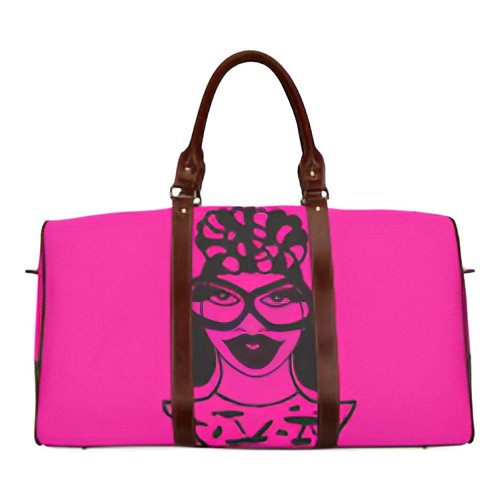 HEADWRAP Poppin Pink Waterproof Travel Bag/Small (Model 1639)