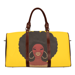 Yummy Yellow Waterproof Travel Bag/Large (Model 1639)