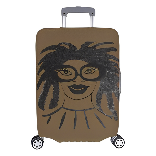 LOCS AND GLASSES LARGE BAG BROWN Luggage Cover/Large 26"-28"