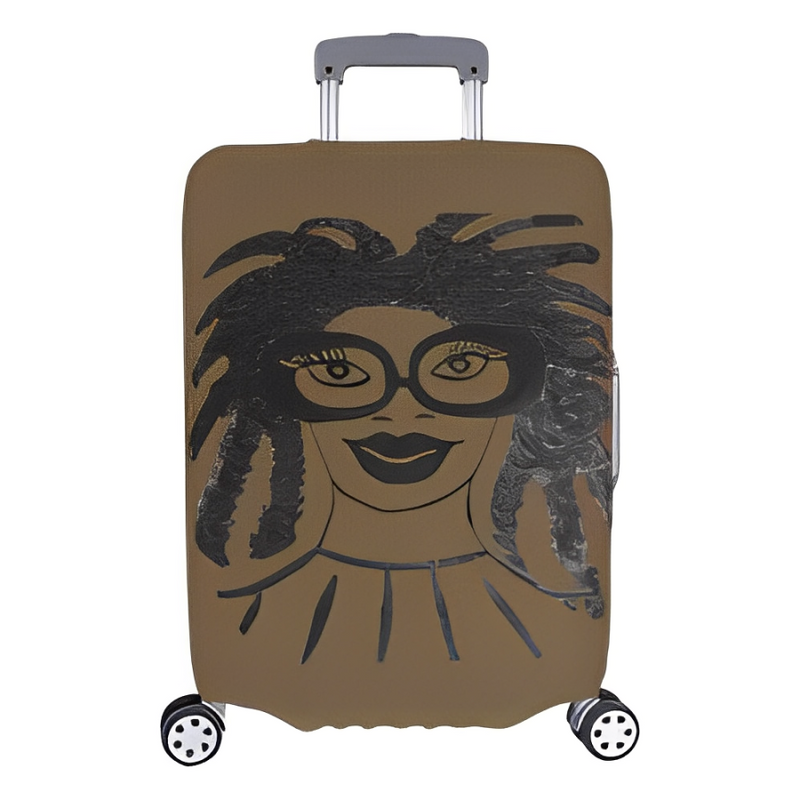 LOCS AND GLASSES LARGE BAG BROWN Luggage Cover/Large 26"-28"