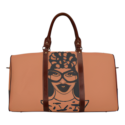 HEADWRAP Totally Fly Terracotta Waterproof Travel Bag/Small (Model 1639)