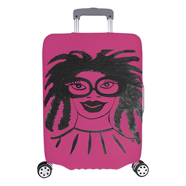 LOCS AND GLASSES LARGE BAG PINK Luggage Cover/Large 26"-28"