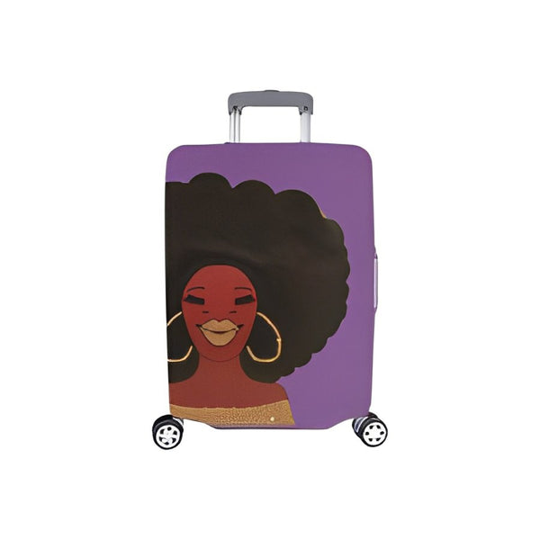 AFRO GOLD EARRING SMALL BAG PURPLE Luggage Cover/Small 18"-21"