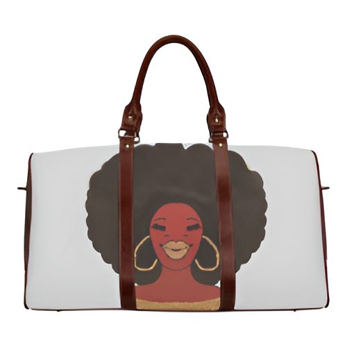 AFRO Gorgeous Grey Waterproof Travel Bag/Large (Model 1639)