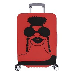 BUN LARGE BAG RED Luggage Cover with glasses /Large 26"-28"