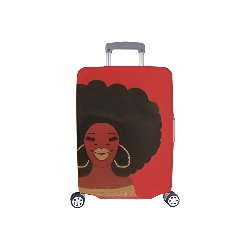 AFRO GOLD EARRING SMALL BAG RED Luggage Cover/Small 18"-21"