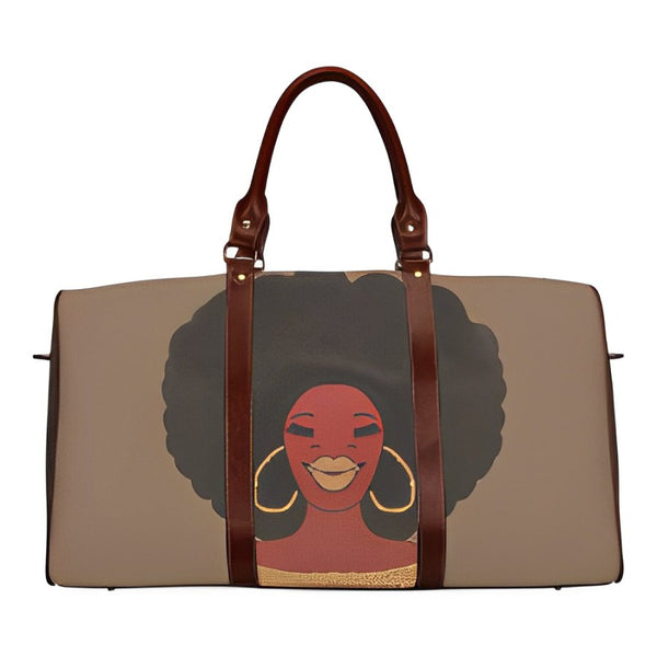 AFRO Bougie Brown Waterproof Travel Bag/Large (Model 1639)