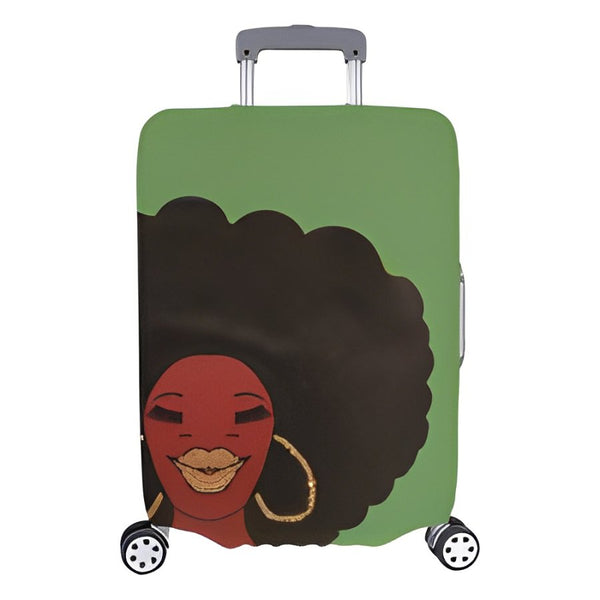 AFRO GOLD EARRING LARGE BAG GREEN Luggage Cover/Large 26"-28"