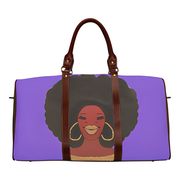 AFRO Boss Chick Blue Waterproof Travel Bag/Large (Model 1639)