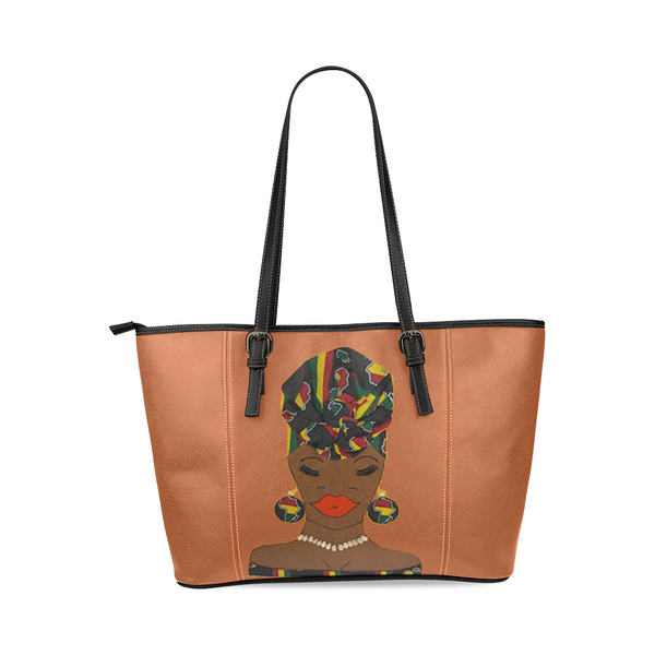 Totally Fly Terracotta Leather Tote Bag/Large (Model 1640)