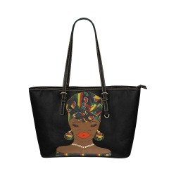 Headwrap black tote large Leather Tote Bag/Large