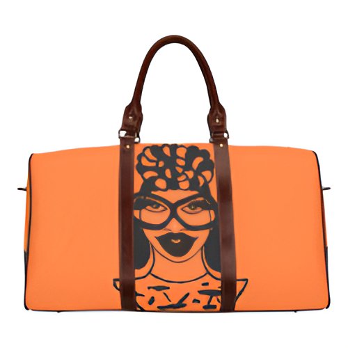 HEADWRAP Outrageous Orange Waterproof Travel Bag/Small (Model 1639)