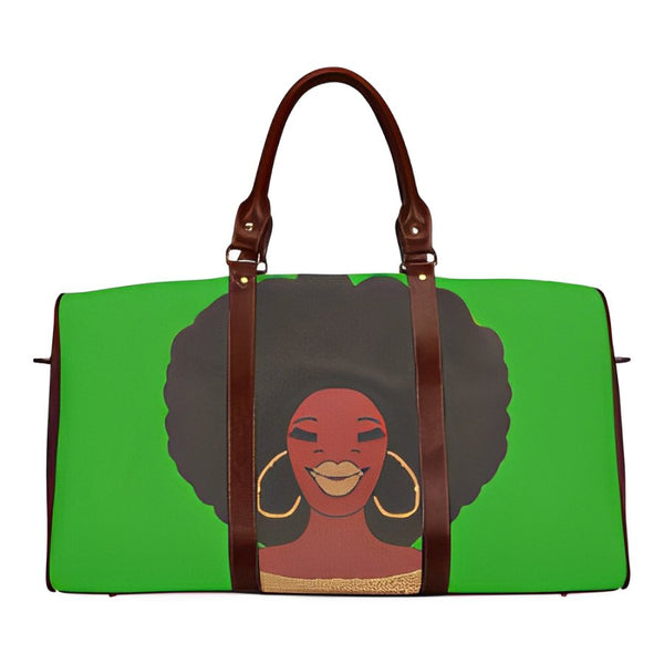 AFRO Go Get It Green Waterproof Travel Bag/Large (Model 1639)