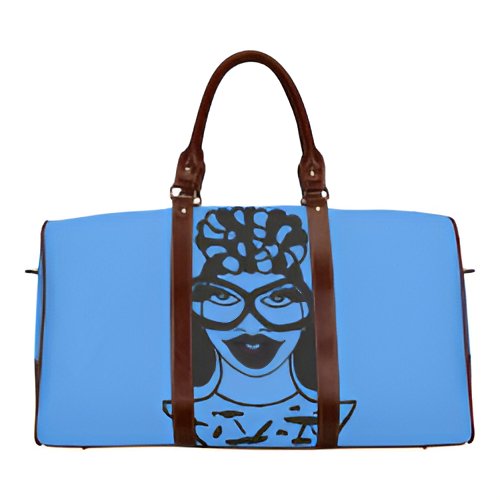 HEADWRAP Boss Chick Blue Waterproof Travel Bag/Small (Model 1639)