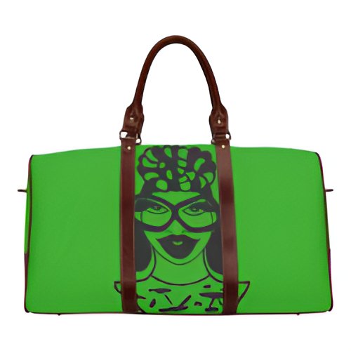 HEADWRAP Go Get It Green Waterproof Travel Bag/Small (Model 1639)