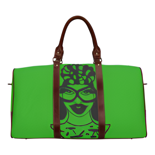 HEADWRAP Go Get It Green Waterproof Travel Bag/Small (Model 1639)