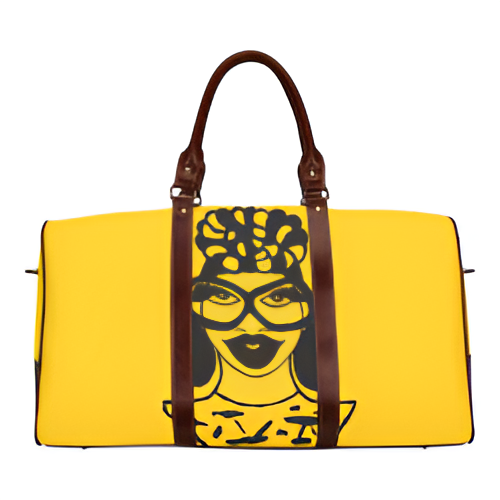 HEADWRAP Yummy Yellow Waterproof Travel Bag/Small (Model 1639)