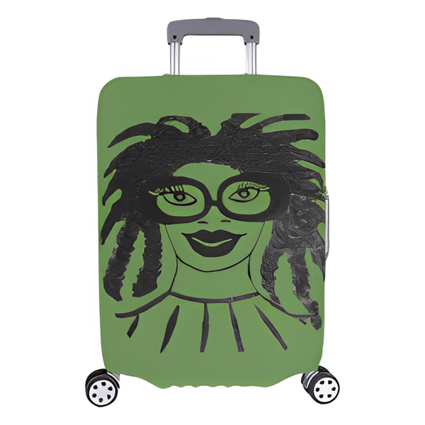 LOCS AND GLASSES LARGE BAG GREEN Luggage Cover/Large 26"-28"