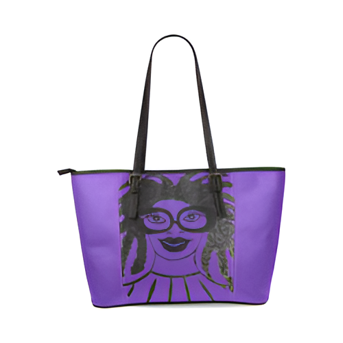 Perfect Purple Leather Tote Bag/Large (Model 1640)