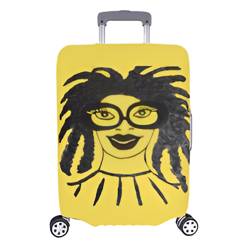 LOCS AND GLASSES LARGE BAG YELLOW Luggage Cover/Large 26"-28"