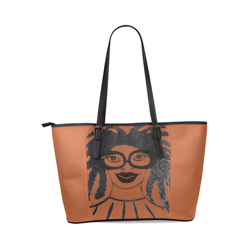 Totally Fly Terracotta Leather Tote Bag/Large (Model 1640)