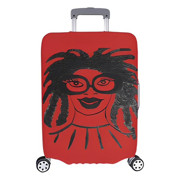 LOCS AND GLASSES LARGE BAG RED Luggage Cover/Large 26"-28"