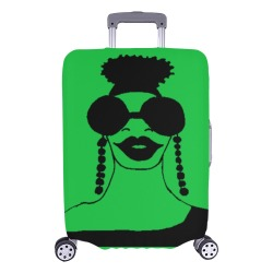 LARGE LUGGAGE COVER BUN AND GLASSES GREEN Luggage Cover/Large 26"-28"