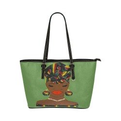 GREEN HEADWRAP BAG LARGE LESS Leather Tote Bag/Large