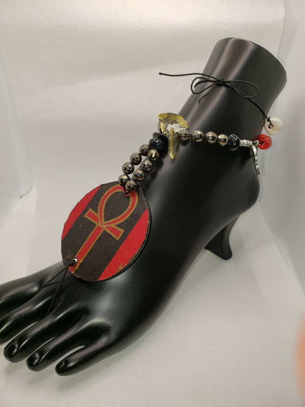 ANKH BLACK AND RED BAREFOOT SANDAL
