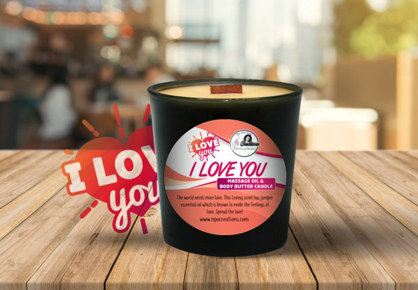 I LOVE YOU MASSAGE OIL CANDLE & BODY BUTTER (6oz)